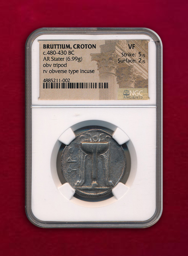 【ブルティウム・クロトン】Stater　c.480-430 BC　6.96g