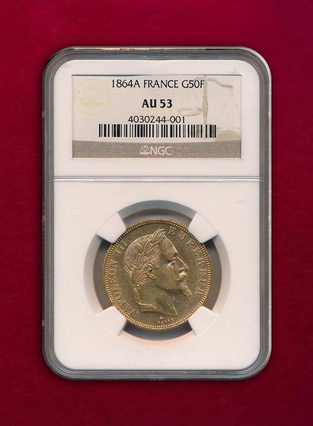 【フランス】50 Francs  1864-A  ナポレオン3世