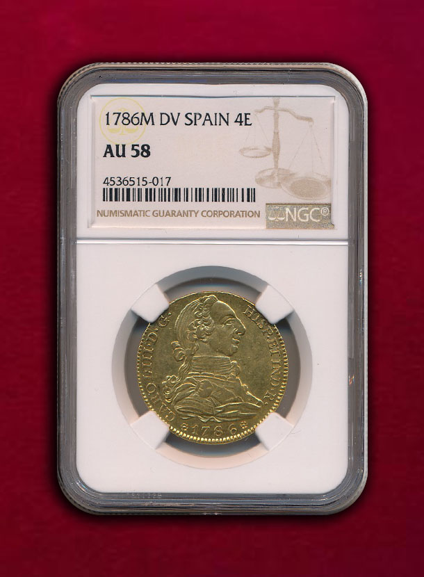 【スペイン】4 Escudos 1786-M カルロス4世