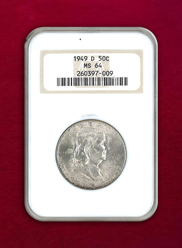 【U.S.A 】1/2 Dollar　1949 D　NGC MS64