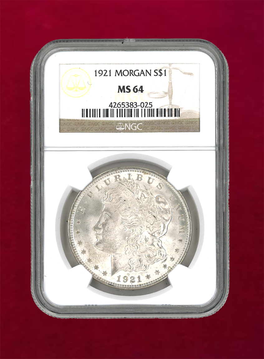 【U.S.A】Morgan S$1　1921　NGC MS64