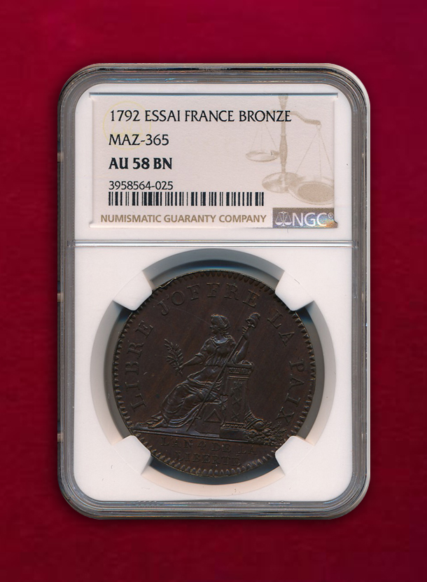 【フランス】Essai Bronze　AN4　(1792)